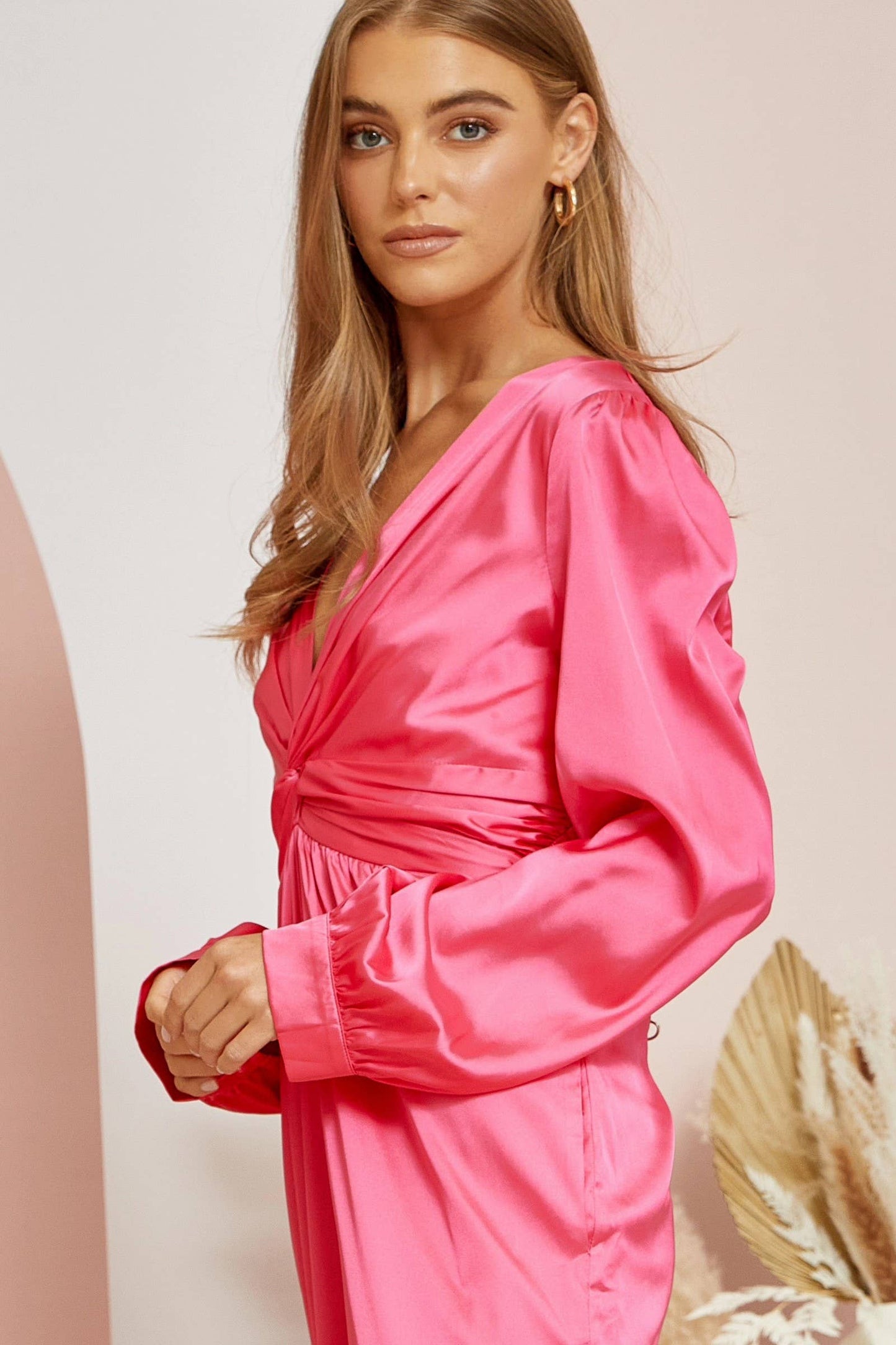 Lexus V Neck Satin Jumpsuit