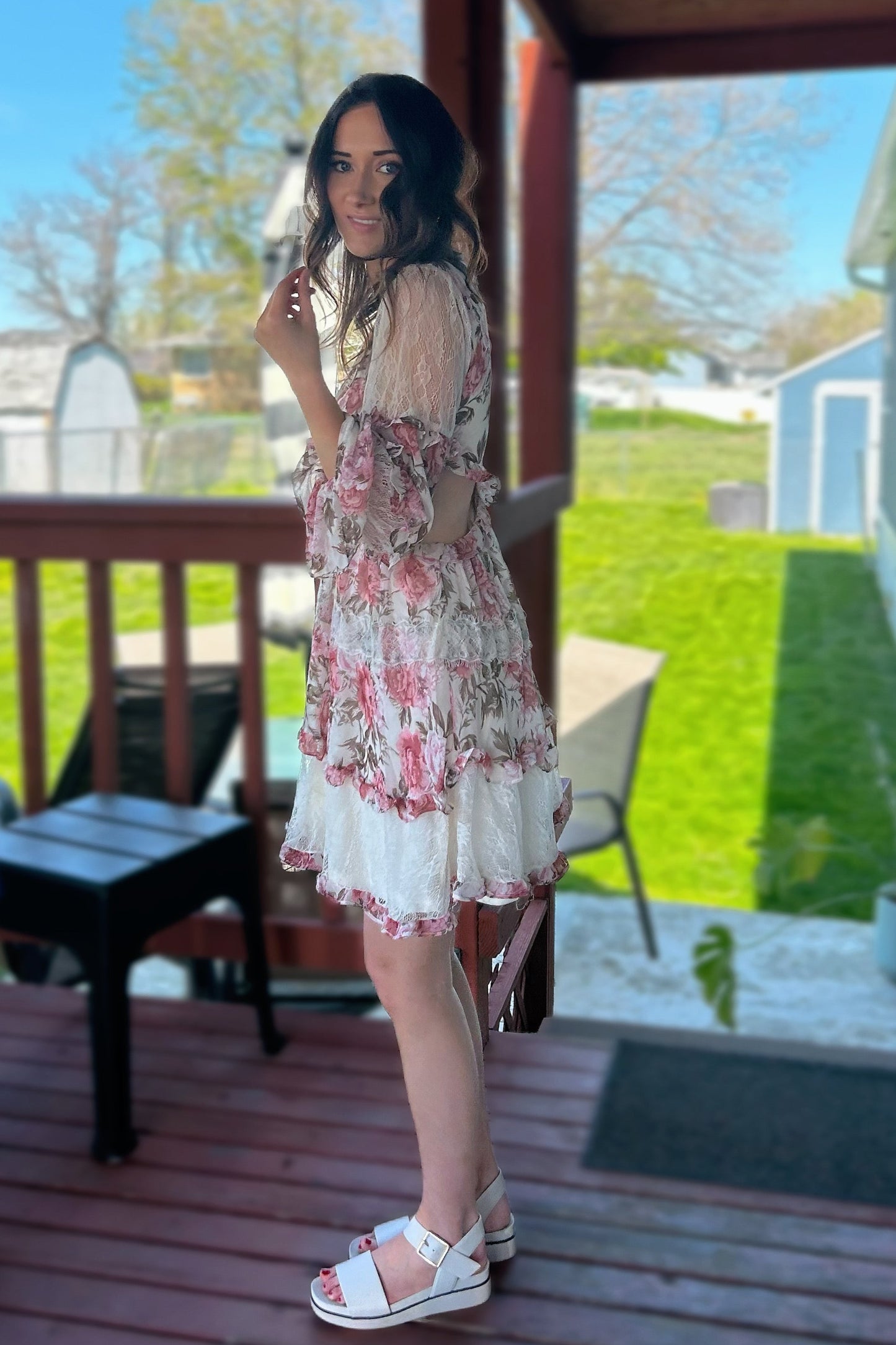 Lost In Lace Floral Dress