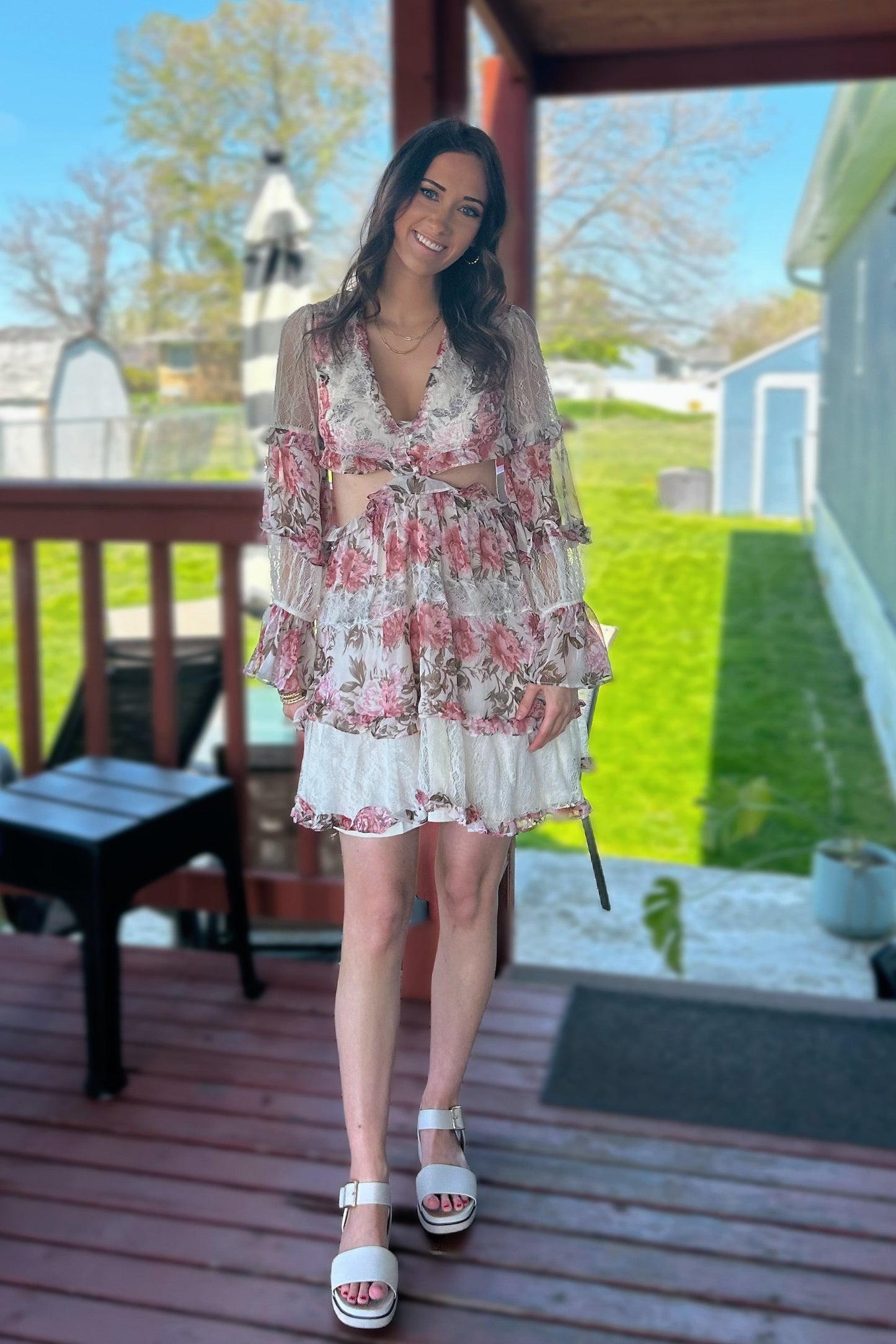Lost In Lace Floral Dress