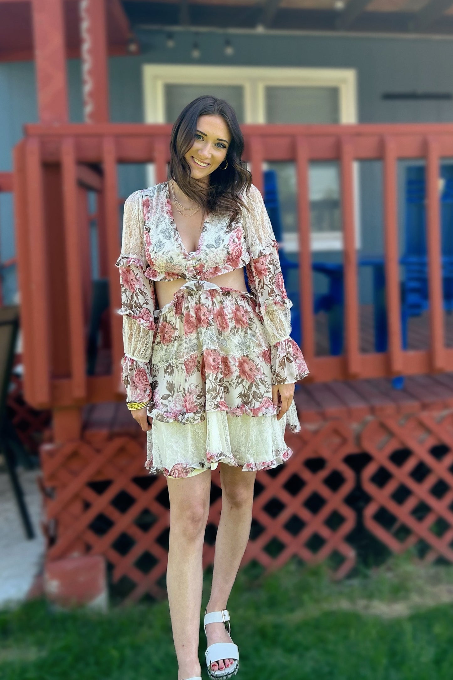 Lost In Lace Floral Dress