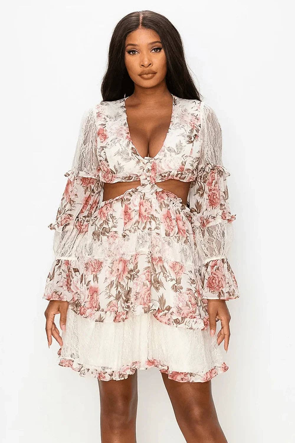 Lost In Lace Floral Dress