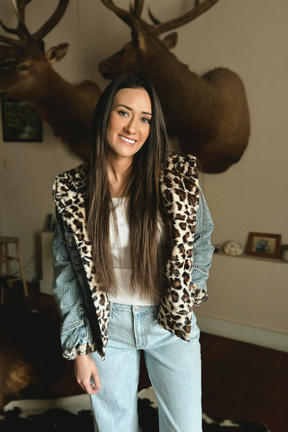 Safari Denim Leopard Jacket