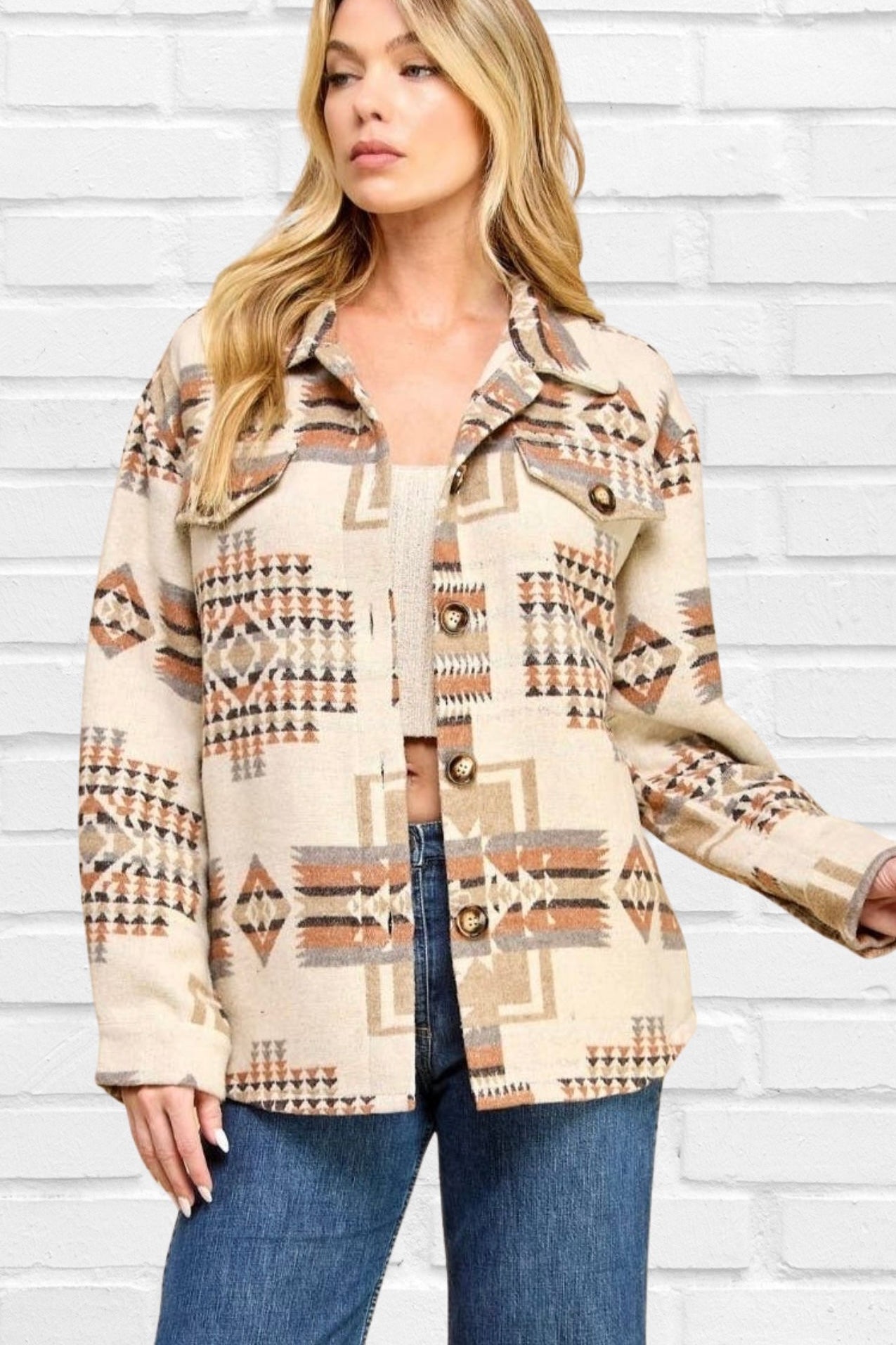 Love Shack Aztec Shacket