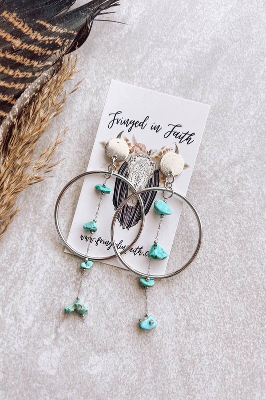Boho Hoop Earrings (Turquoise)