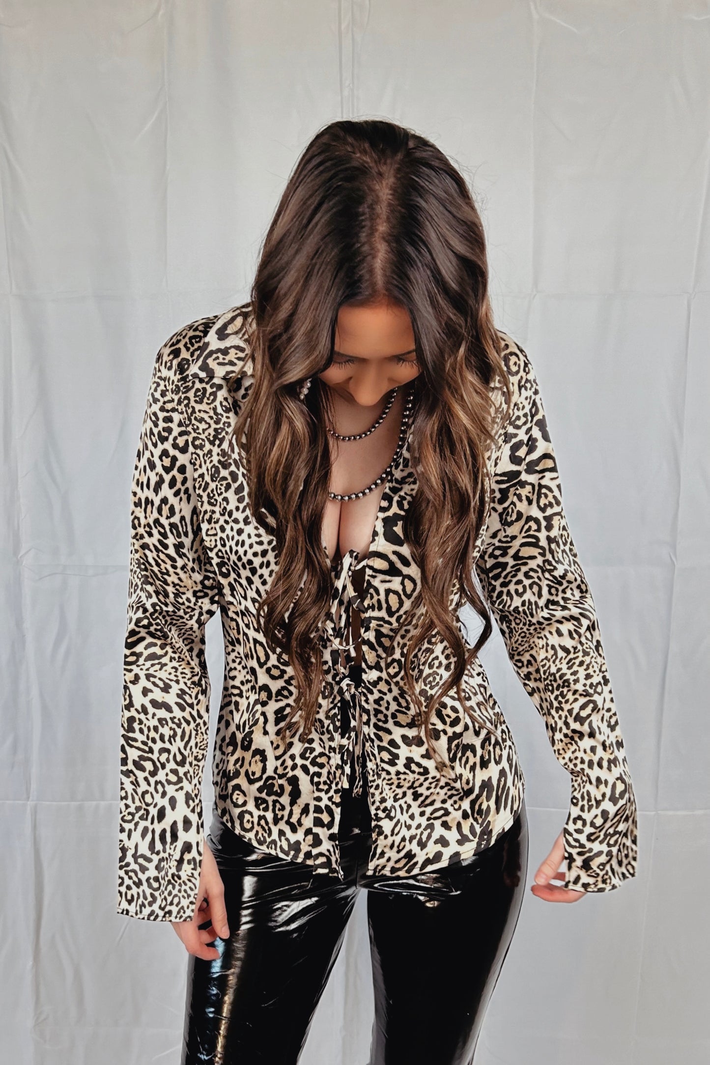 Rev Runner Leopard Tie Blouse