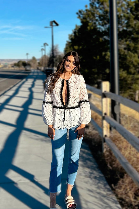 Luna Eyelet Top