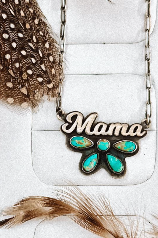 Mama Sterling Silver & Stone Necklace