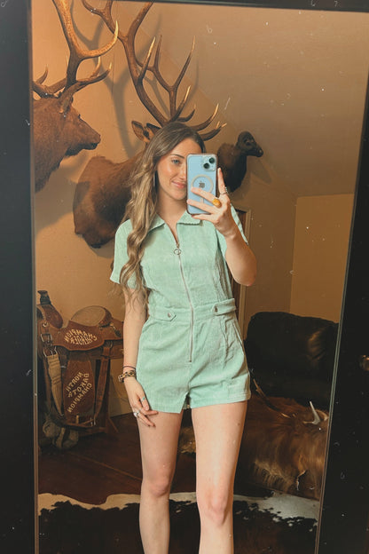 Sugarland Corduroy Romper (Sage)