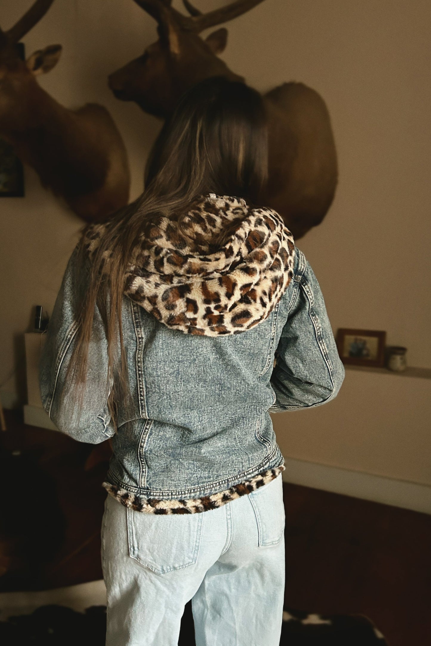 Safari Denim Leopard Jacket