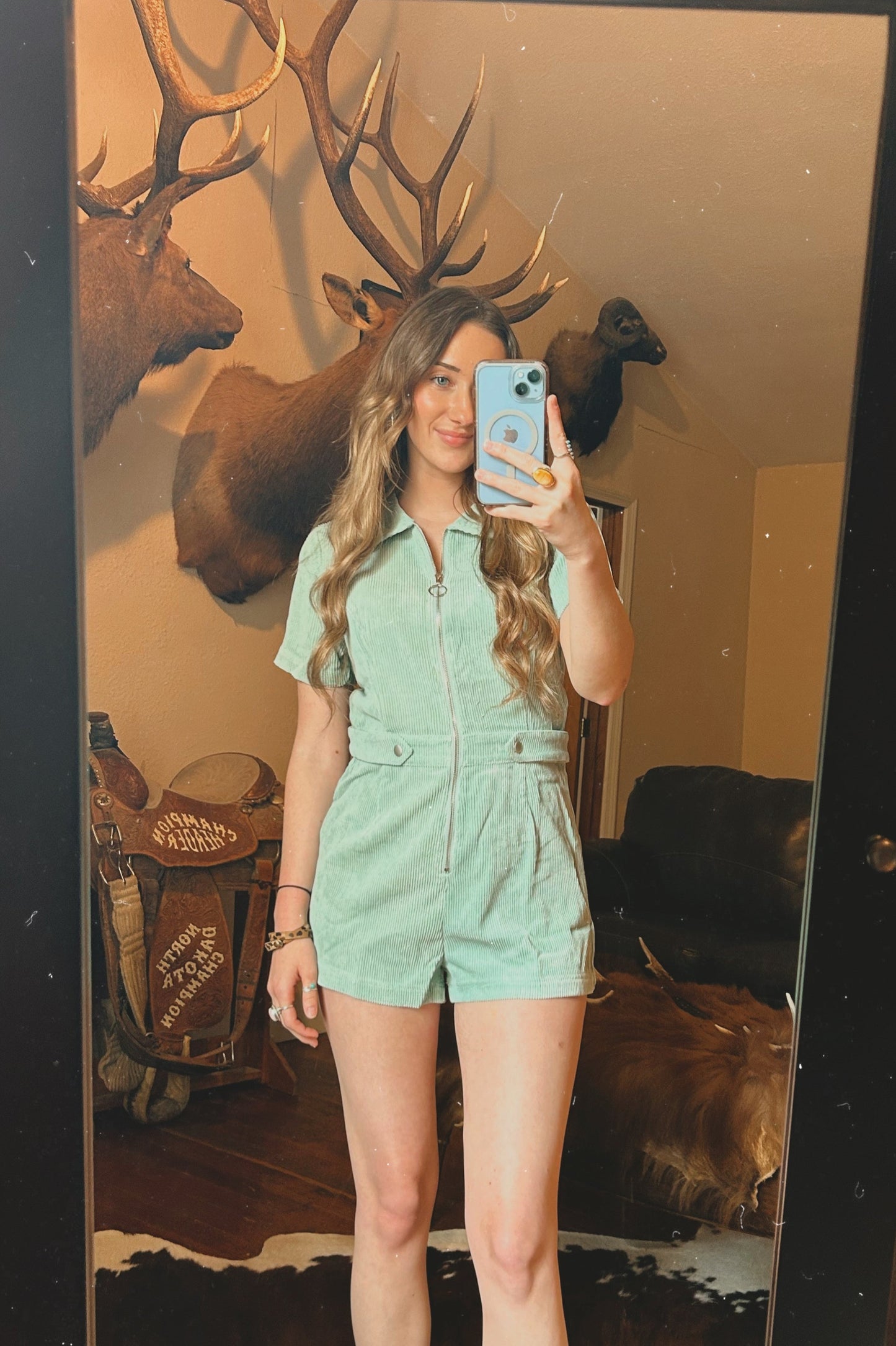 Sugarland Corduroy Romper (Sage)